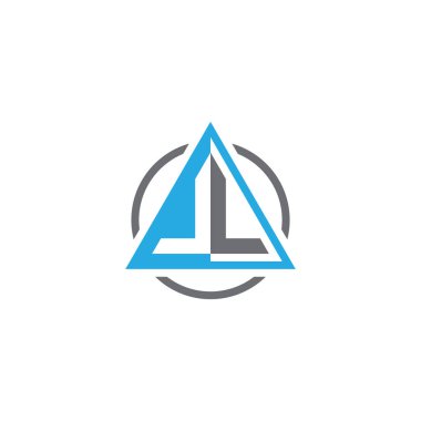 mektup Ll logo triangel daire çizgi konturu