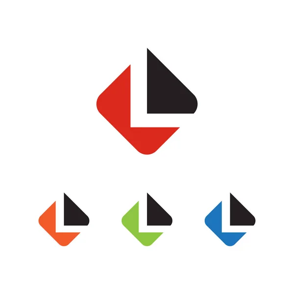 Letra Inicial Logo Espacio Negativo — Vector de stock