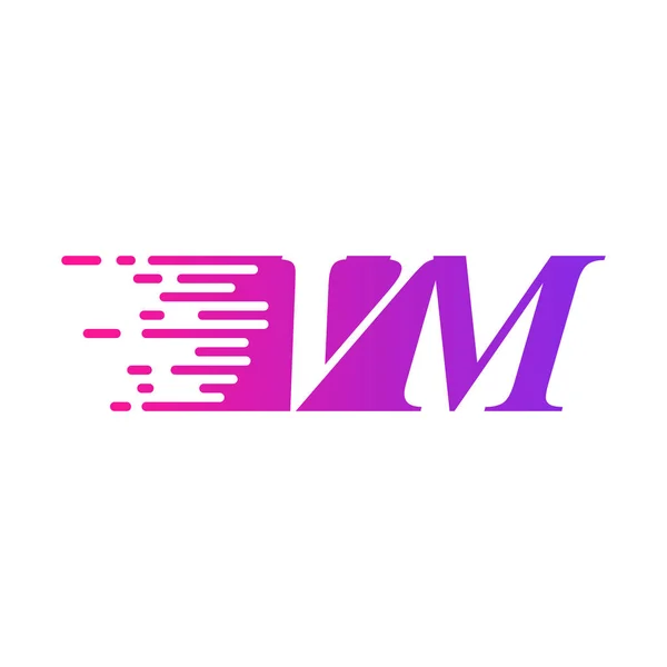 Logo Iniziale Lettera Muove Veloce — Vettoriale Stock