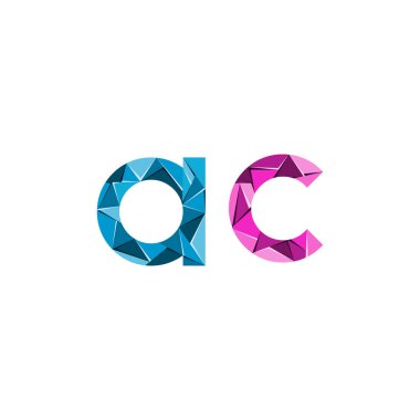 ilk harf soyut üçgen logo vektör