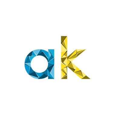 ilk harf soyut üçgen logo vektör