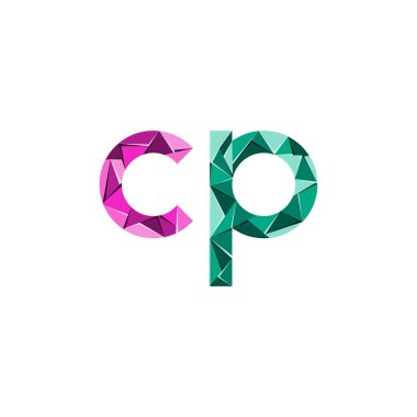 ilk harf soyut üçgen logo vektör