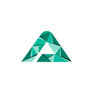 ilk harfi bir büyük soyut üçgen logo vektör