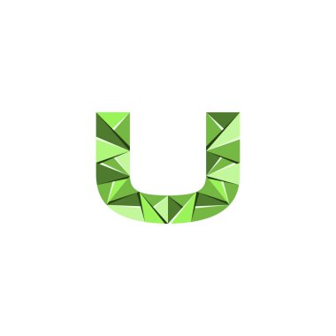 ilk harf u büyük soyut üçgen logo vektör