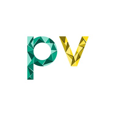 renkli üçgen soyut harf baş harfleri