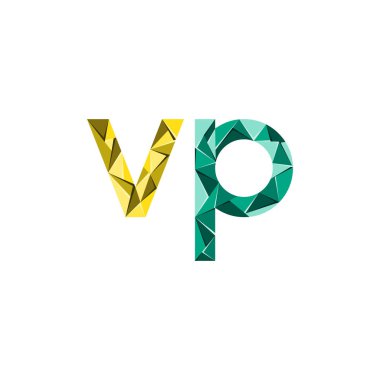 renkli üçgen soyut harf baş harfleri