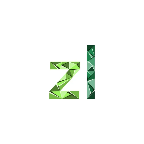 Kleurrijke Driehoek Abstracte Letter Initialen — Stockvector