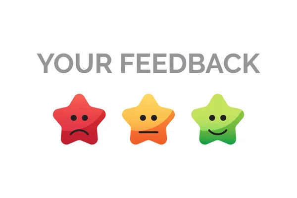 Tuo Feedback Emoji Tre Stelle — Vettoriale Stock