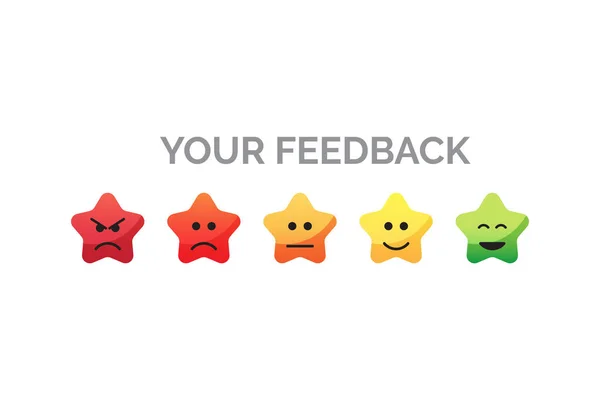 Your Feedback Five Stars Emoji Stock Vector