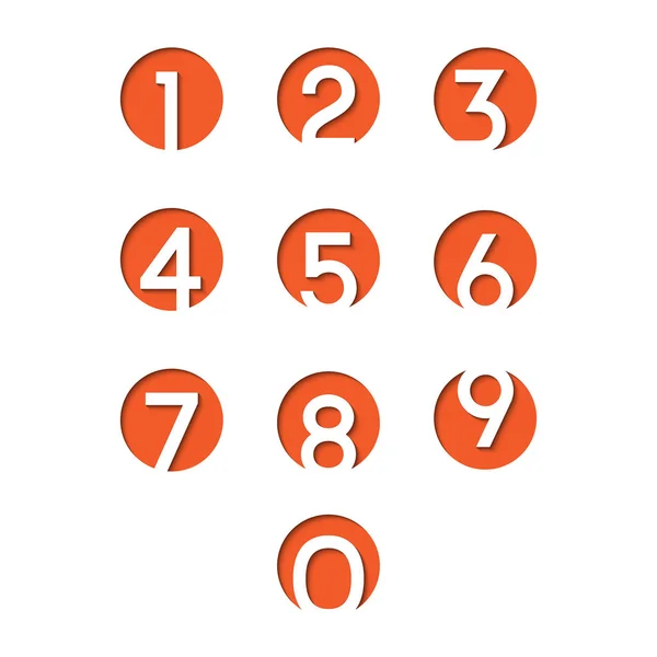 Nummer Symbol Mit Schatten Einschneiden — Stockvektor