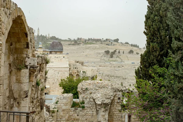 Jerusalem vista panorâmica do telhado — Fotografia de Stock