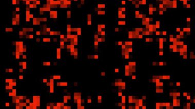 Piksel Izgara Darbesi Soyut Kırmızı Veri Matris Döngüsü CanlandırmasıComment