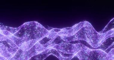 Kuantum Dalga Döngüsü Soyut Parçacık Akış Animasyonu Mor ve Pembe