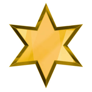 Beyaz arkaplanda izole edilmiş altın yıldız