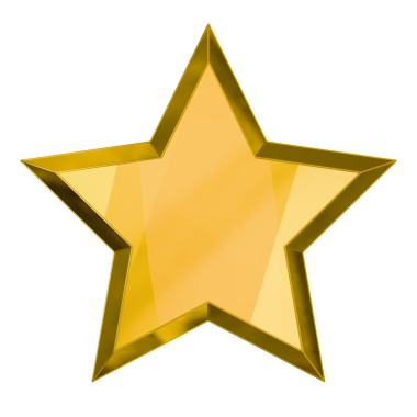 Beyaz arkaplanda izole edilmiş altın yıldız