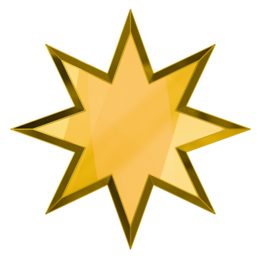 Beyaz arkaplanda izole edilmiş altın yıldız