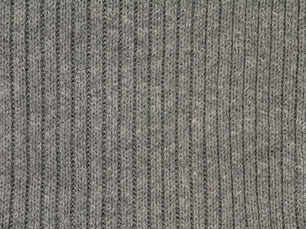 Heather Grey Ribbed Cotton Polyacryl Cold Weather Clothes Fabric Swatch — Stock Photo, Image