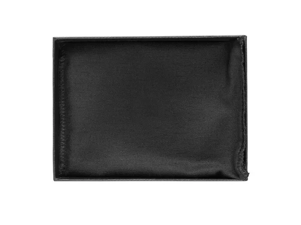 Regalo Abierto Negro Caja Rectangular Joyería Con Tela Textil Interior — Foto de Stock