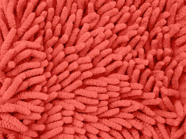 Coral Luminos Pufos Microfibra Mop Textura Tendința Culoare Top Anului — Fotografie, imagine de stoc