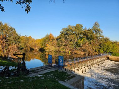 Parktaki nehir Sonbahar rengarenk