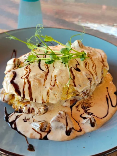 mantar soslu patates pancakes