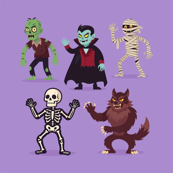 Düz Cadılar Bayramı Canavar Koleksiyonu Seti