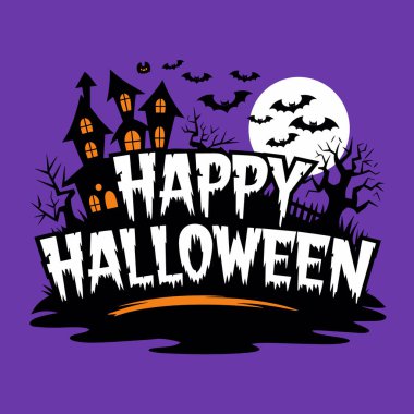 Mutlu Cadılar Bayramı Tipografi Kartı