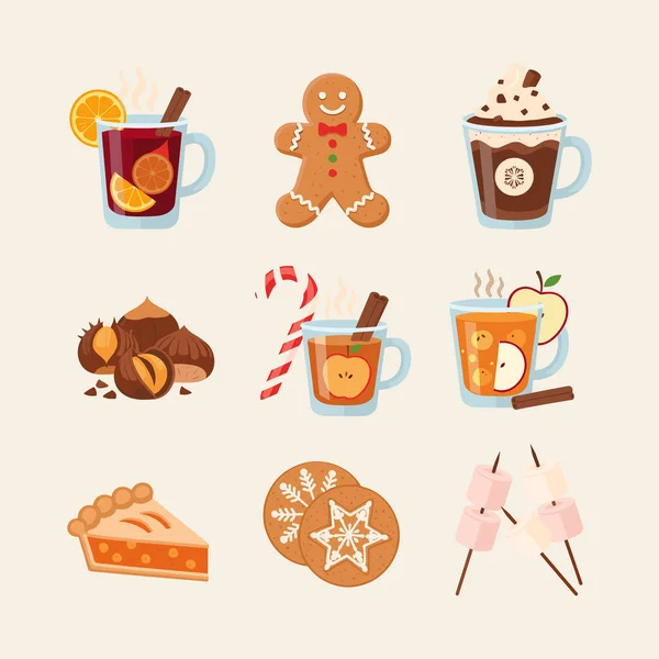 Kış Gıda ve İçecek Koleksiyonu Çizimi