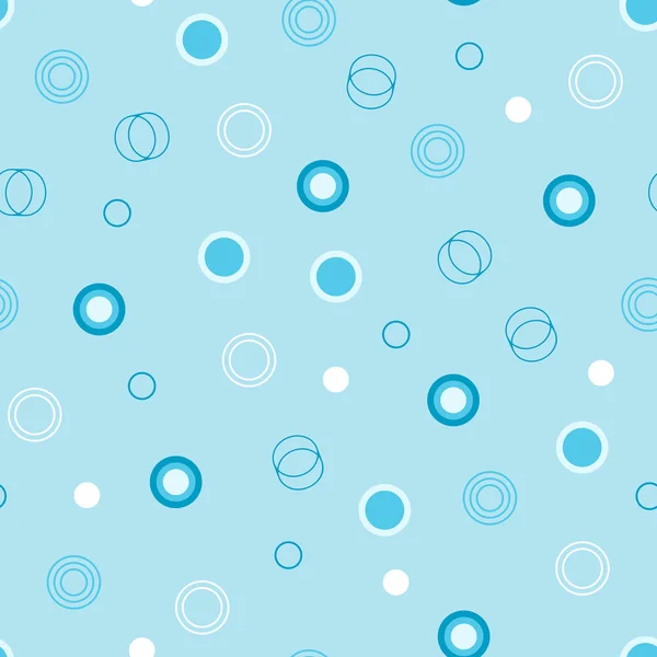 Modèle Géométrique Tendre Sans Couture Cercles Bleus Sur Fond Clair — Image vectorielle
