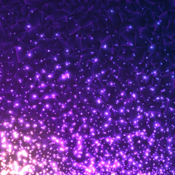 Abstrakte Stilisierte Leuchtende Violette Und Rosa Hintergrund Wirkung Flimmernder Fliegender — Stockvektor