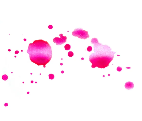 Набір Елементів Дизайну Акварельні Рожеві Плями Ізольовані Білому Тлі Колекція — стокове фото