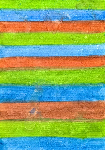 Gradiente Abstrato Listrado Mão Desenhado Aquarela Azul Verde Marrom Fundo — Fotografia de Stock