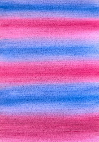 Gradiente Abstrato Listrado Mão Desenhado Aquarela Azul Rosa Fundo Textura — Fotografia de Stock