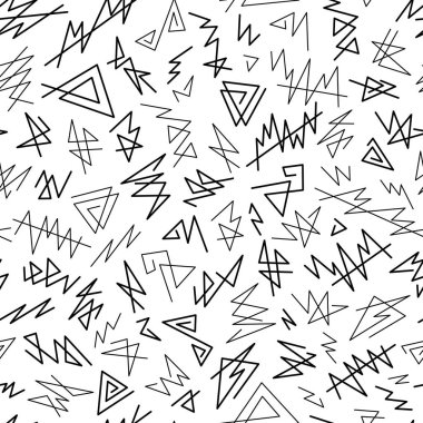 Soyut grafik tutamaçlarından Dikişsiz desen siyah açısal Lin