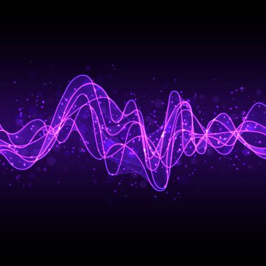 Tasarım elemanı stilize parlayan ışıltılı soyut menekşe dalga