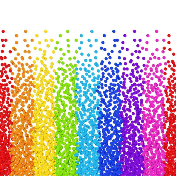 Regenbogen-Konfetti-Streifen Hintergrund durchgehend nach rechts und links — Stockvektor