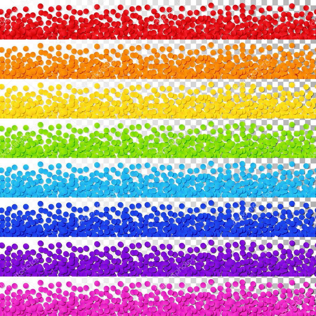 Isolated Rainbow Confetti Stripes Pattern Continuous to Right an