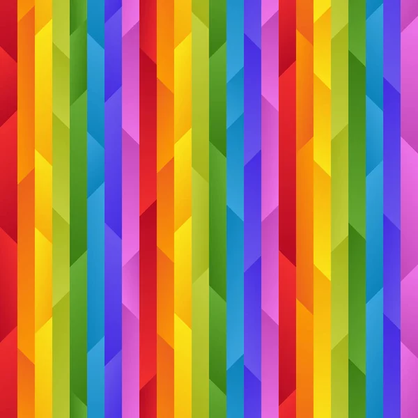 Bright Striped Rainbow Seamless Pattern Simple Gradient Asymmetric Geometric Shapes — Stock Vector