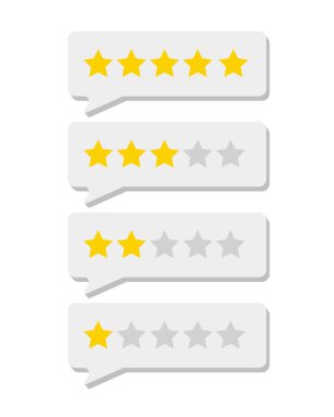 Birle beş yıldız arası, vektör simgesi inceleniyor. Müşteri geribildirim kavramı. Vektör illüstrasyonu.