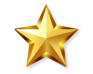 Beyaz arkaplanda izole edilmiş altın yıldız vektör simgesi