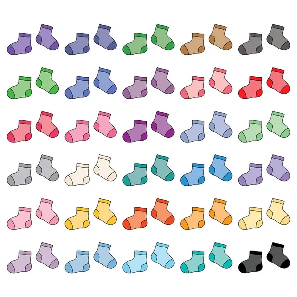 Baby Socks Set Multicolored Baby Socks — Stock Vector