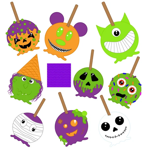 Cadılar Bayramı karamelli elma, cadı, Anne, hayalet