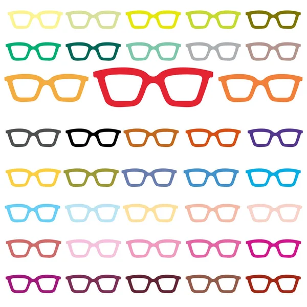 Set Glasses Isolated White — Stock Vector