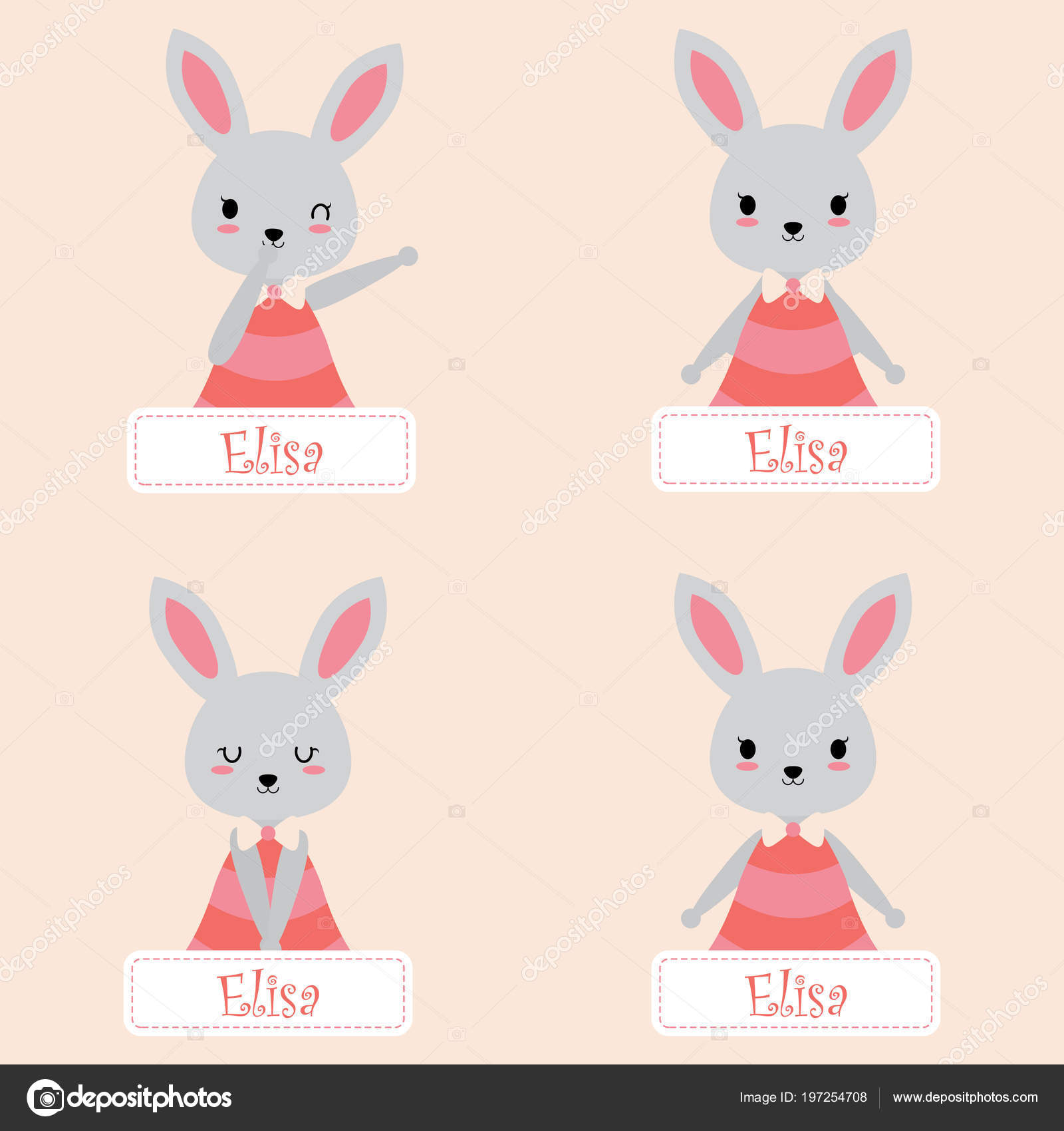 Vector Cartoon Illustration Cute Bunnies Suitable Kid Name Set Vector Image By C Saidi21ns Vector Stock Vector Cartoon Illustration Cute Bunnies Suitable Kid Name Set Vector Image By C Saidi21ns Vector Stock