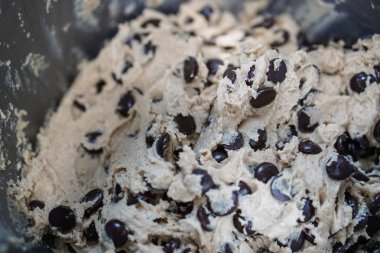 kurabiye pişirme için kase çikolata cips madde