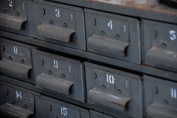 old antique vintage retro loft rustic  metal military cabinet drawer