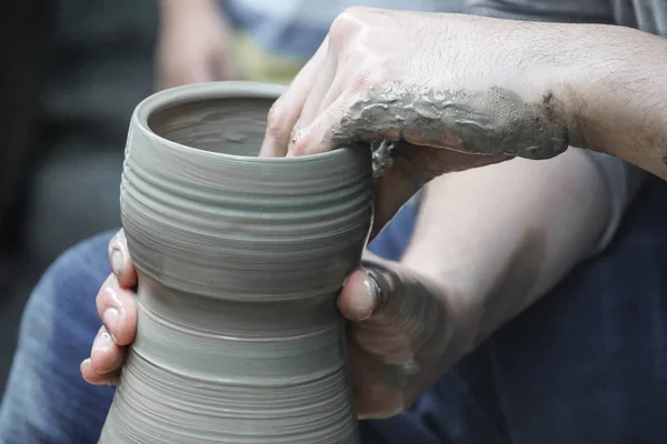 stock image artisan hands making clay pot handmade pottery workshop