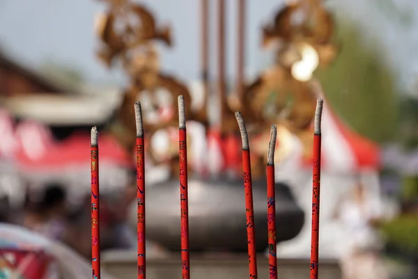 Incenso Vermelho Chinês Para Rezar — Fotografia de Stock