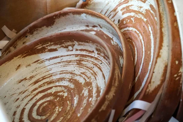 Yapımı Renk Seramik Porselen Yemek Tabakları Tabak Lar Bardak Çubukları — Stok fotoğraf