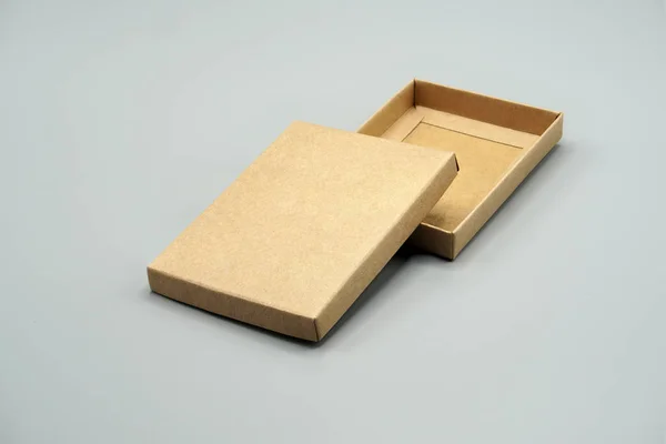 Brown Paper Cardboard Box Mock — Stock Photo, Image